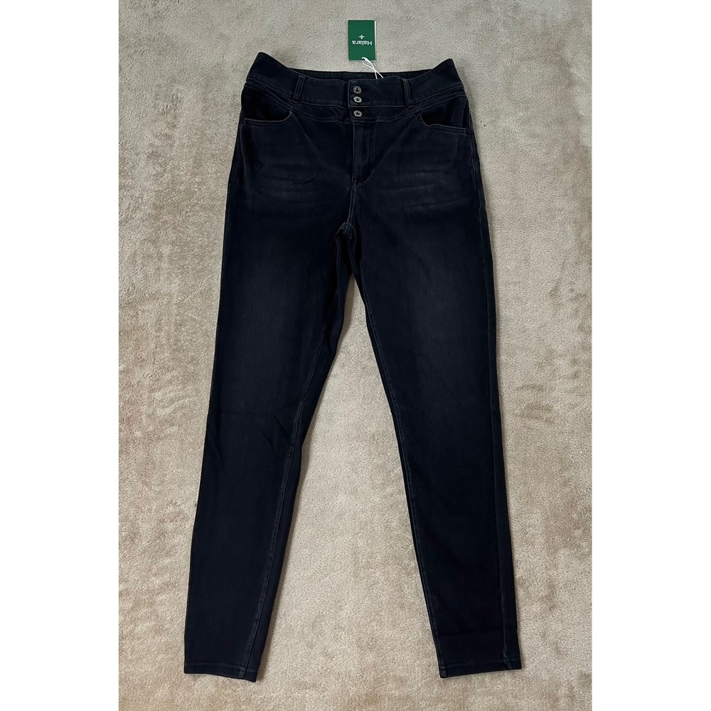 Halara Flex Denim High Waisted Skinny Leggings Women Size Large Color Black NEW